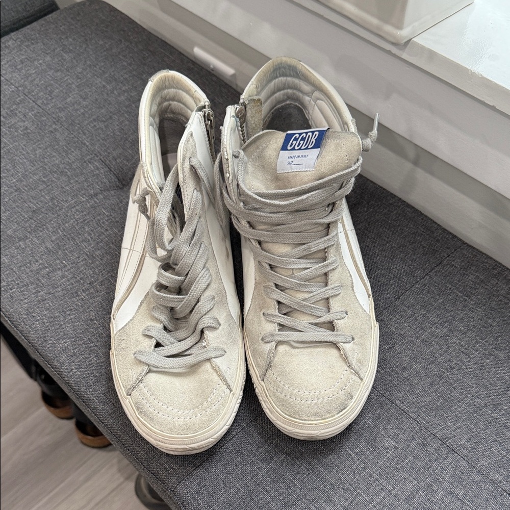 Golden goose Women's High-Top Sneakers - Gray and White